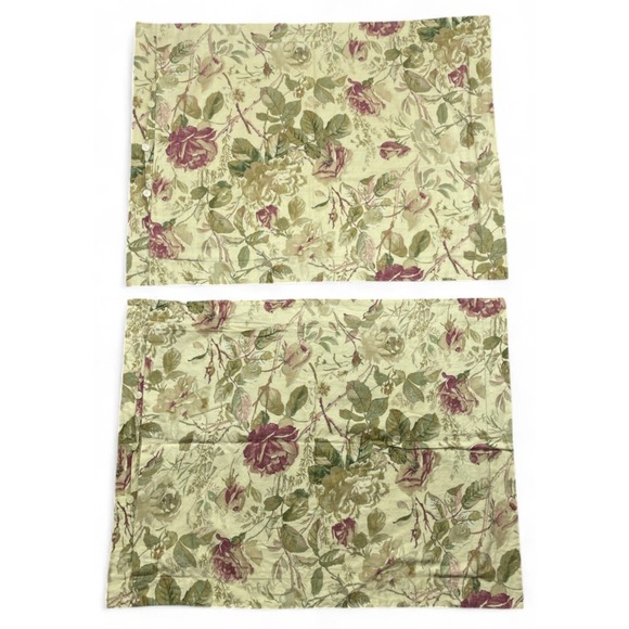 2 Ralph Lauren Wilton Rose Floral Standard Shams Beige - Picture 4 of 6